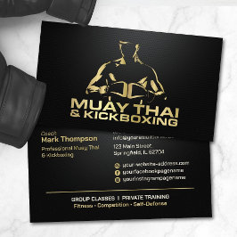 Muay Thai och Kickboxing Coach - Black och Guld Visitkort