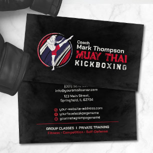 Muay Thai och Kickboxing Coach - Blue Red Busines Visitkort