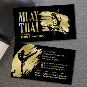 Muay Thai och Kickboxing Coach - Blue Red Visitkort