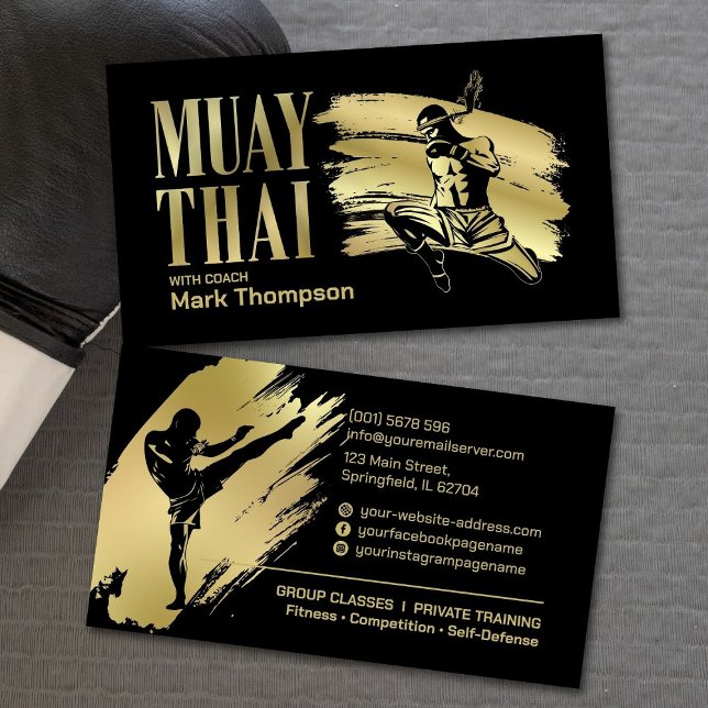 Muay Thai och Kickboxing Coach - Blue Red Visitkort (Skapare uppladdad)