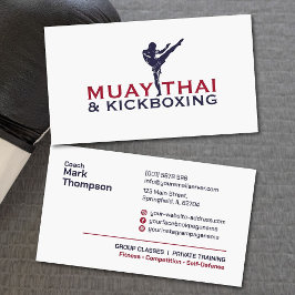 Muay Thai och Kickboxing Coach - Blue Red Visitkort