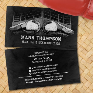 Muay Thai och Kickboxing Coach - Handskar och Ring Visitkort