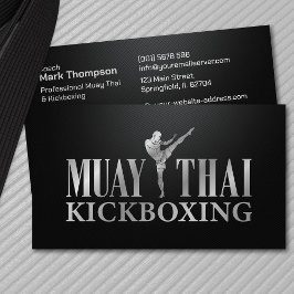 Muay Thai och Kickboxing Coach - Silver Metallic Visitkort