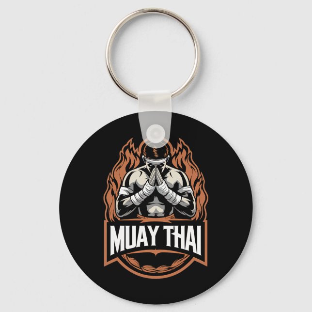 Muay Thai och Thai Boxing Fighter Nyckelring (Framsida)