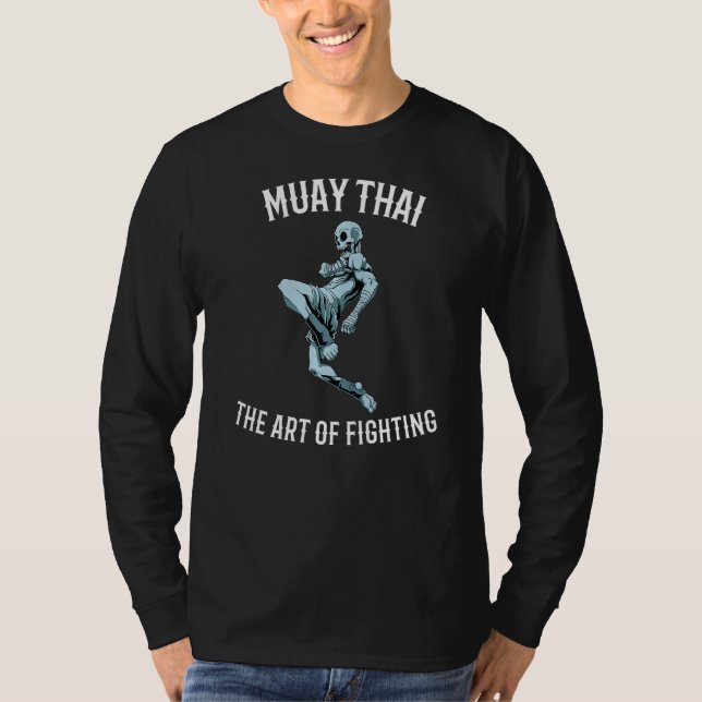 Muay Thai och Thai Boxing Strong Skeleton T Shirt (Framsida)