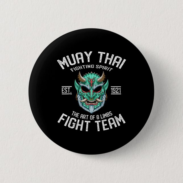 Muay Thai Oni Demon Fight Team - Nak Muay, Kickbox Knapp (Framsida)