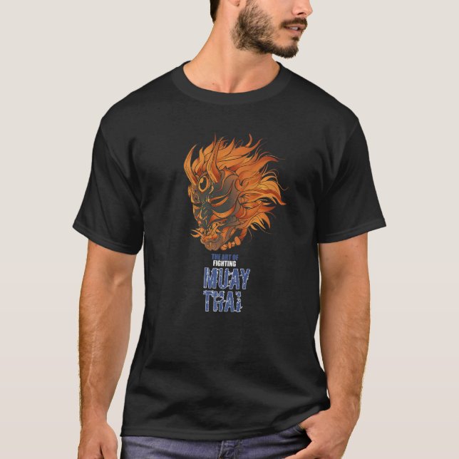 Muay Thai Oni Mask Hannya Thailand Thai Boxing MMA T Shirt (Framsida)