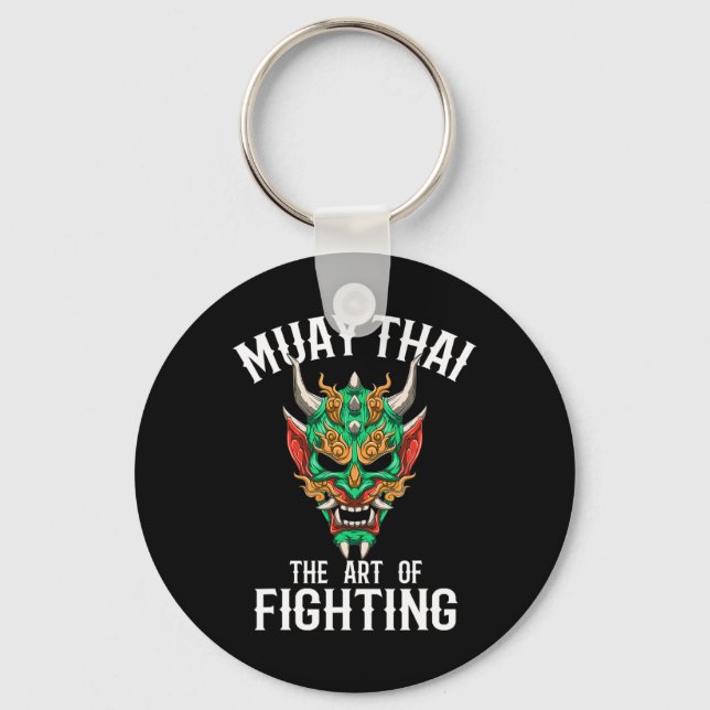 Muay Thai Oni-mask - Thai boxning och kickboxning  Nyckelring (Framsida)