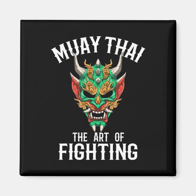 Muay Thai Oni-mask - Thai-boxning och kickboxnings Magnet (Framsidan)