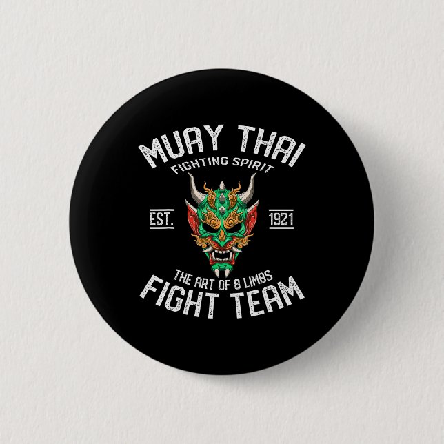Muay Thai Oni - Thailändsk boxning och kickboxning Knapp (Framsida)