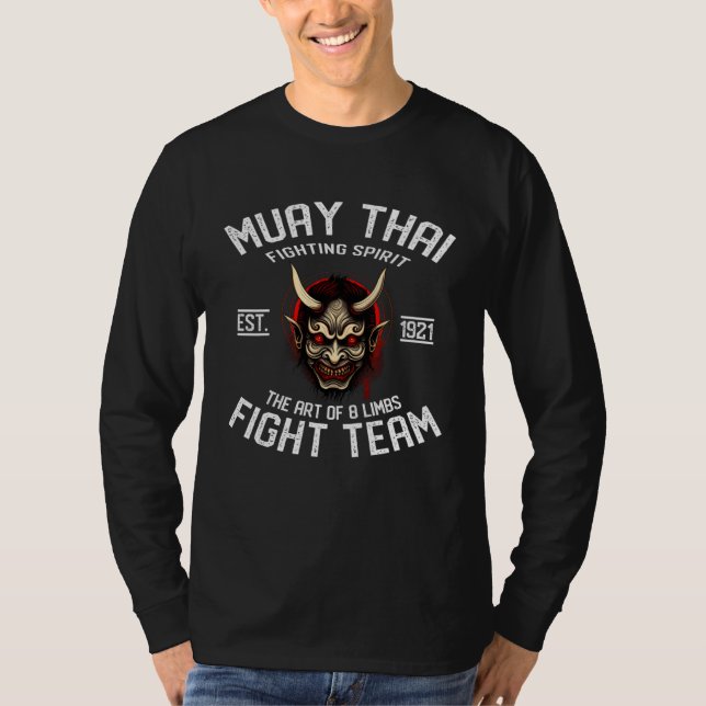 Muay Thai Oni Warrior Fight Team  5 T Shirt (Framsida)