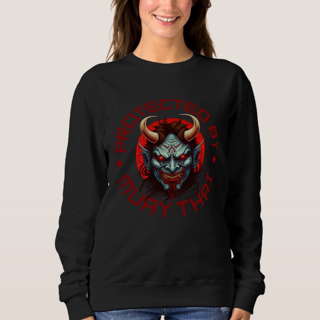 Muay Thai Oni Warrior  Train Like a Beast T Shirt (Framsida)