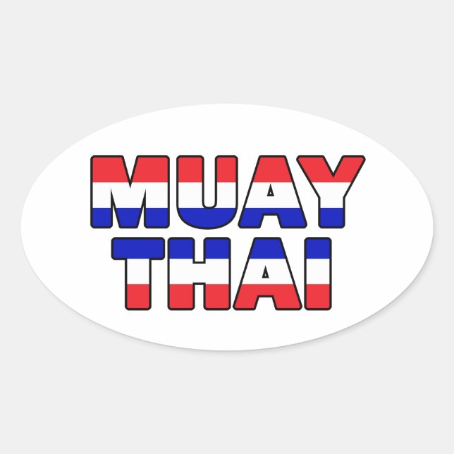 Muay Thai Ovalt Klistermärke (Framsida)