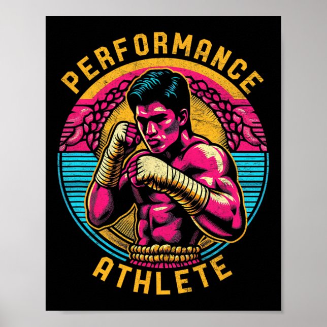 Muay Thai Performance Athlete Men's Kickboxing Mma Poster (Framsidan)