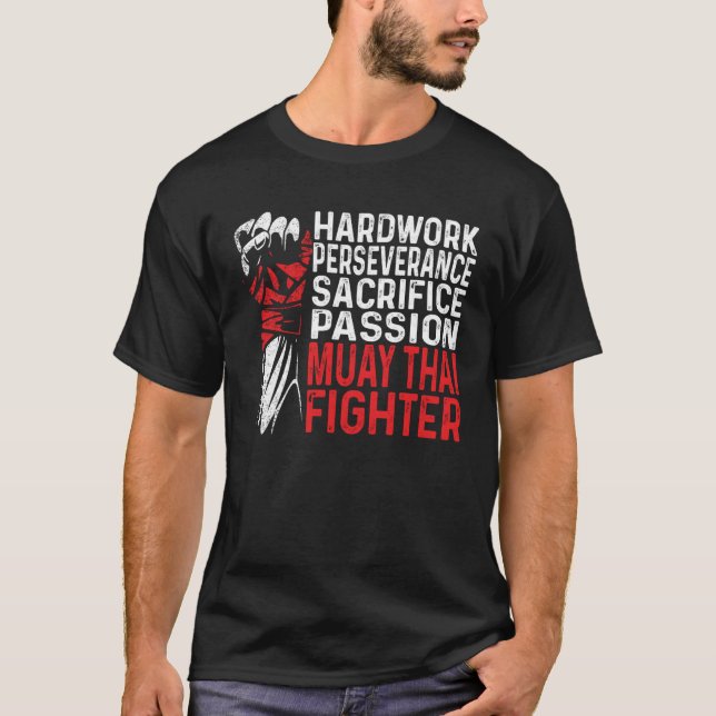 Muay Thai Perseverance NakMuay Boxing Workout T Shirt (Framsida)