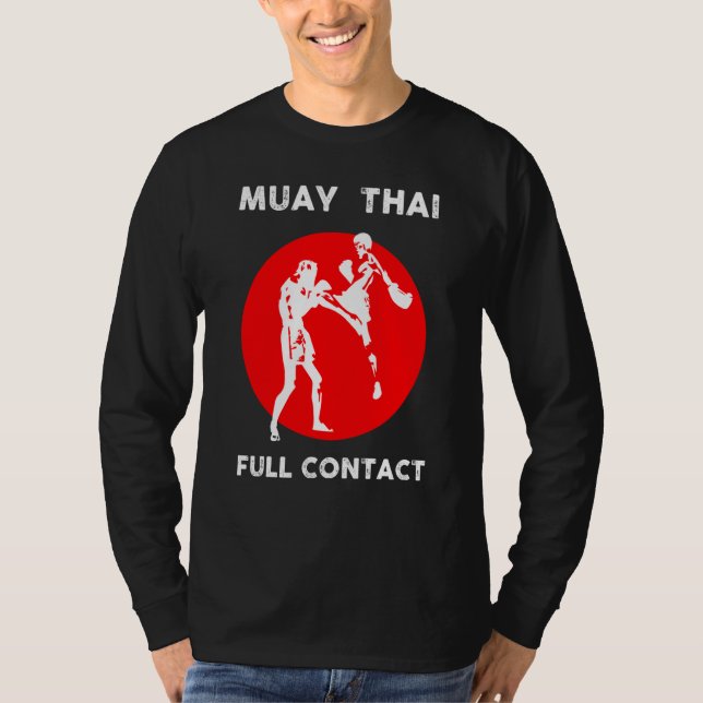 Muay Thai  Retro Kickboxing Boxing T Shirt (Framsida)