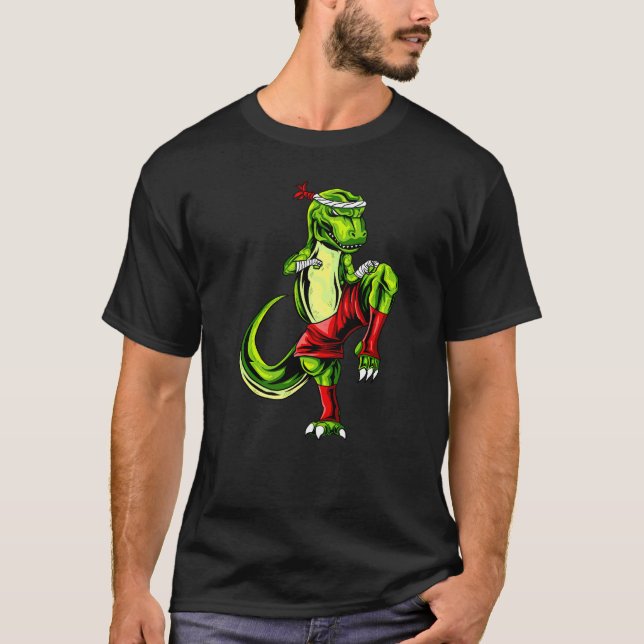 Muay Thai Rex Thailändsk Boxning Och Kickboxning T Shirt (Framsida)