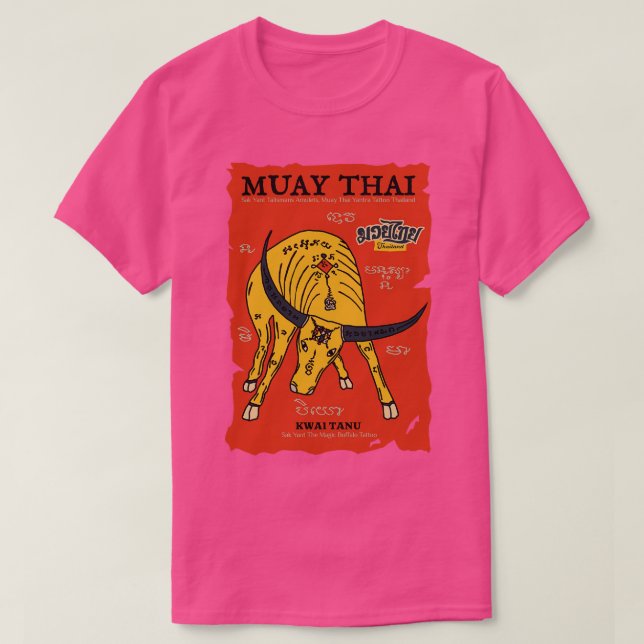 Muay Thai Sak Yant Buffalo Tattoo T Shirt (Design framsida)