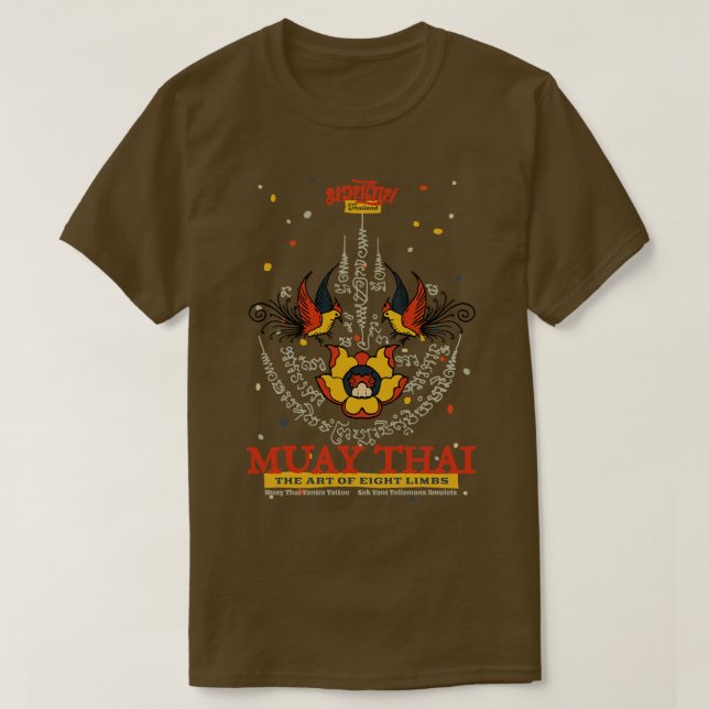 Muay Thai Sak Yant Tattoo T Shirt (Design framsida)