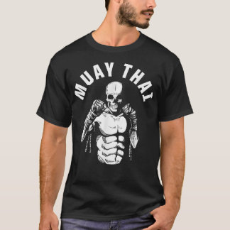 Muay Thai Skeleton Fighter MMA Klubb Coach Martial T Shirt