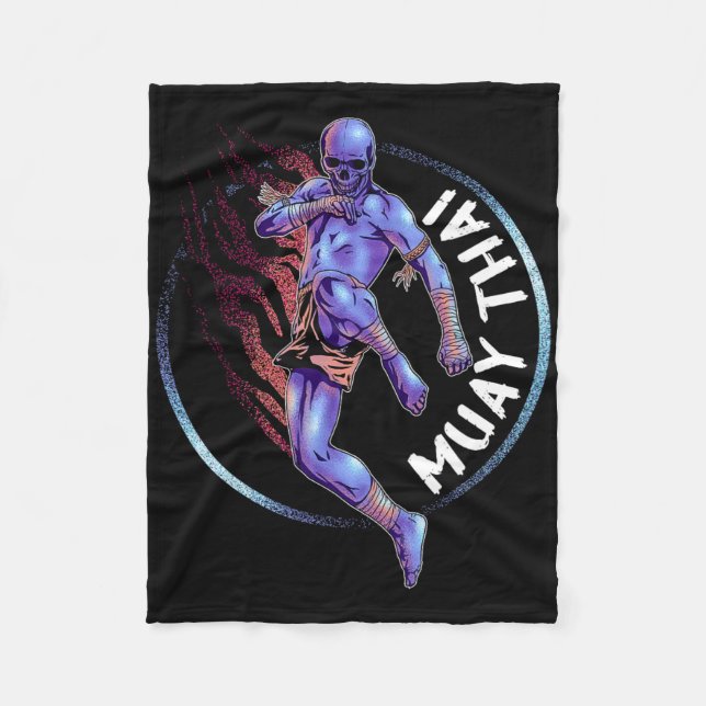 Muay Thai Skeleton Fleecefilt (Framsidan)