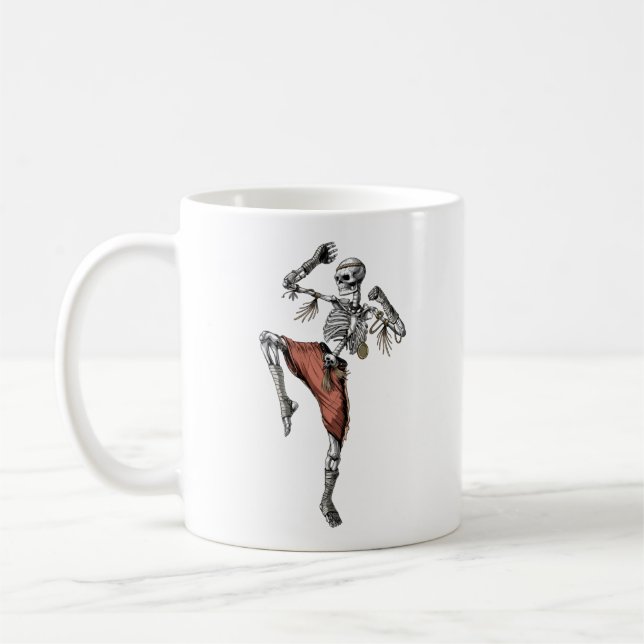 Muay Thai Skeleton Kaffemugg (Vänster)
