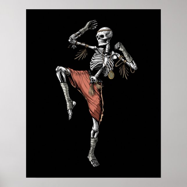 Muay Thai Skeleton Poster (Framsidan)