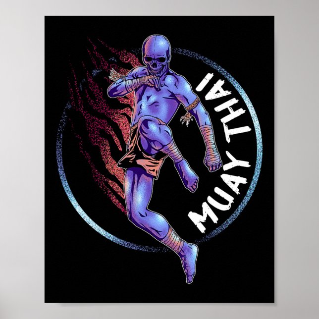 Muay Thai Skeleton Poster (Framsidan)