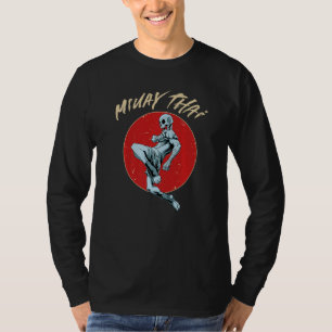Muay Thai Skelett Kusligt Muay Thai Skelett T Shirt