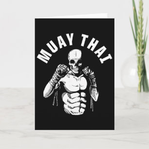 Muay Thai Skelett Stridare Mma Klubb Tränare Kamps Kort