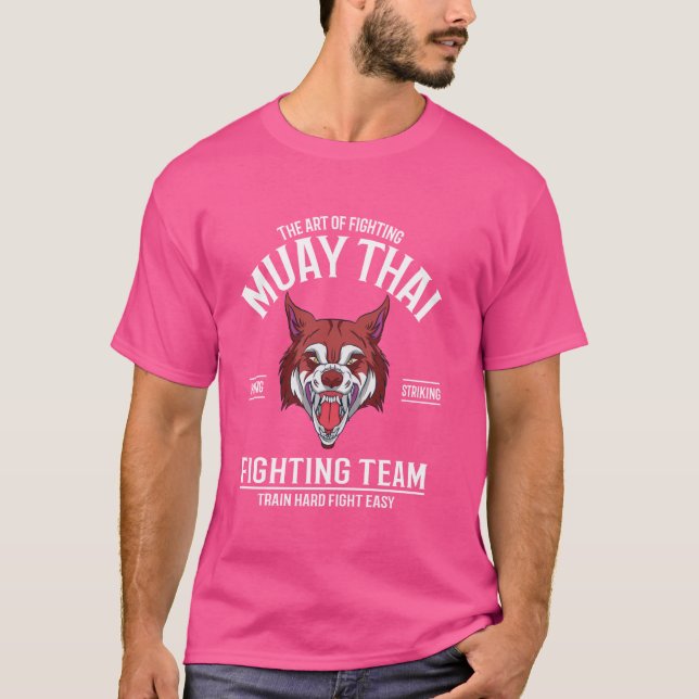 Muay Thai Skull Fighting Team T Shirt (Framsida)