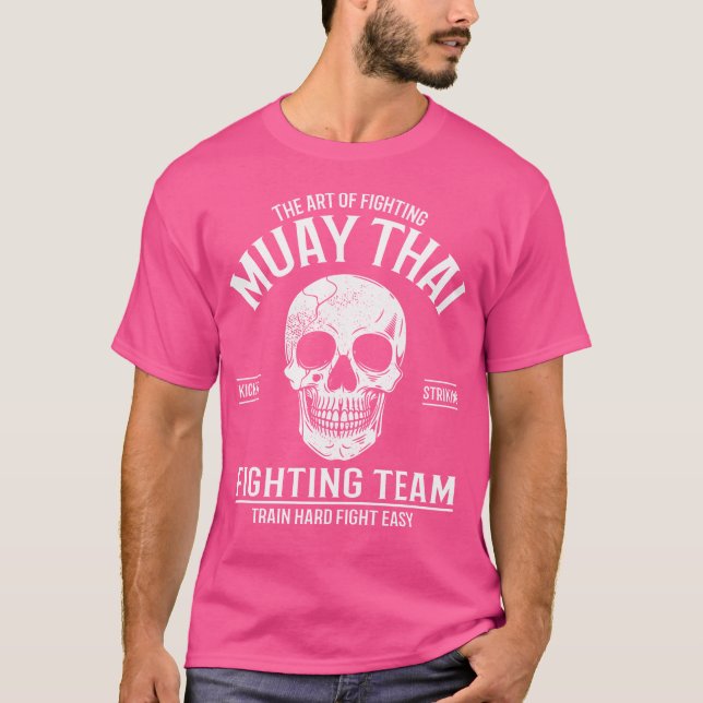 Muay Thai Skull Fighting Team T Shirt (Framsida)