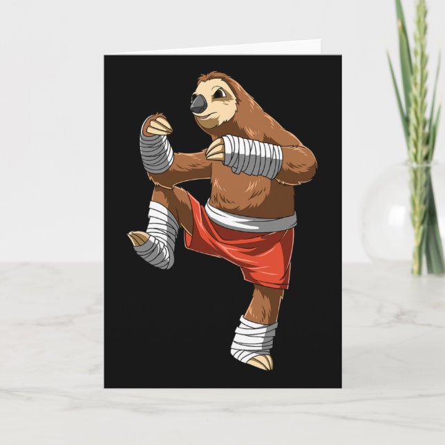 Muay Thai Sloth - Thai Boxing And Kickboxing  Kort (Framsida)