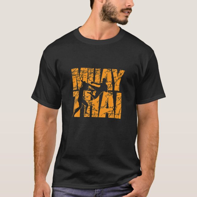 Muay Thai som kämpar med Stil T Shirt (Framsida)