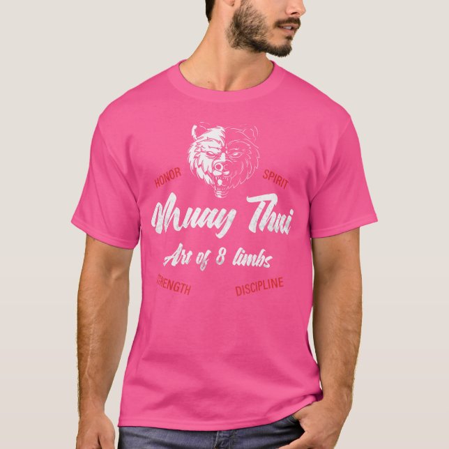 Muay Thai Spirit Thai Boxing Kickboxing T Shirt (Framsida)
