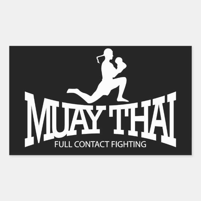 Muay Thai Stickers Rektangulärt Klistermärke (Framsida)