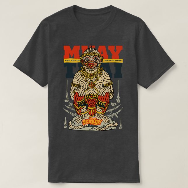 Muay Thai Tatto Hanuman The Art of Åtta Limbs TS T Shirt (Design framsida)
