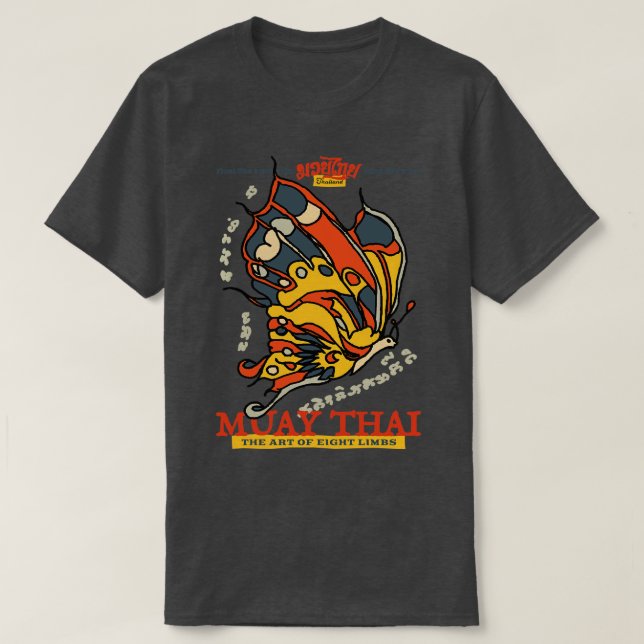 Muay Thai Tattoo Butterfly T Shirt (Design framsida)