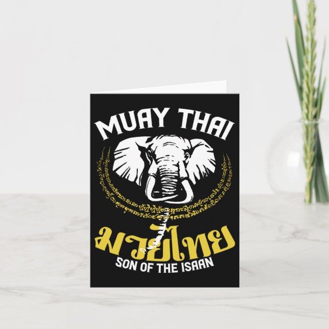 Muay Thai Thai Boxing Elephant Gift Martial Arts Kort (Framsida)