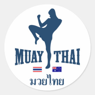 Muay Thai Thailand Australien Runt Klistermärke