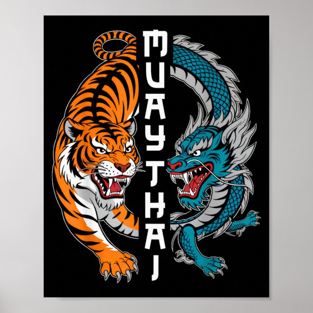 Muay Thai Thailand Boxing Muay Thai Fan Men Women  Poster (Framsidan)