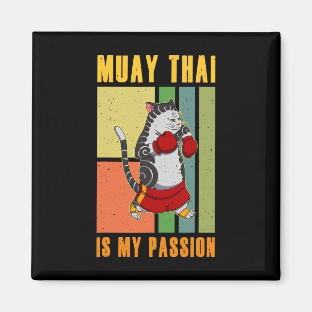 Muay Thai Thailand Knoge Ring Knä Fighter Teknik Magnet (Framsidan)