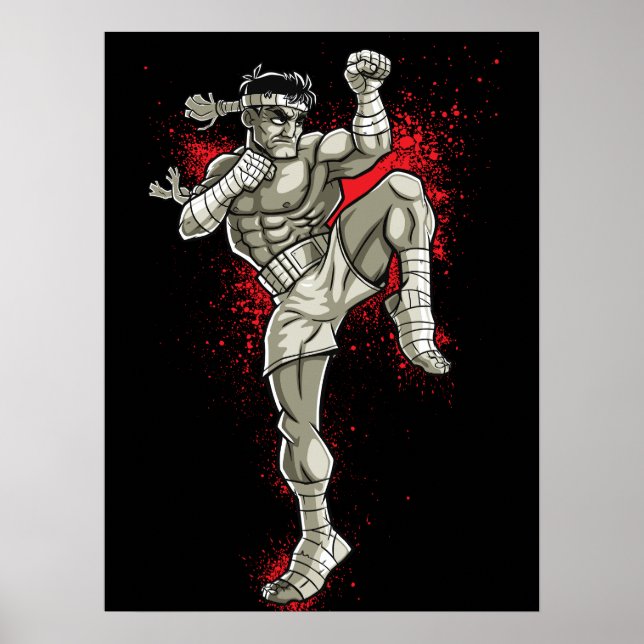Muay Thai Thailand Marshal Arts Fighter Poster (Framsidan)