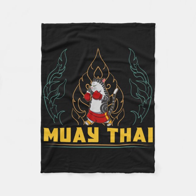 Muay Thai Thailand nävringsring knä fighter teknik Fleecefilt (Framsidan)
