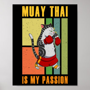 Muay Thai Thailand nävringsring knä fighter teknik Poster