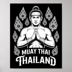 Muay Thai Thailand Vintage Tiger Fighter Training Poster