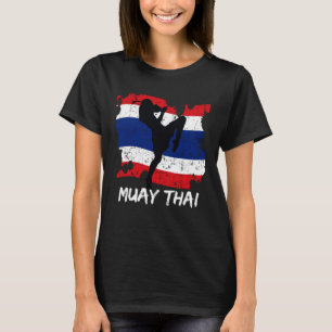 Muay Thai Thaïlande Flagga Thai Boxing Kickboxing T Shirt