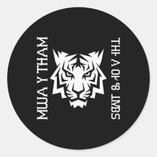 Muay Thai Tiger Art Of 8 Extremiteter Kickboxning  Runt Klistermärke