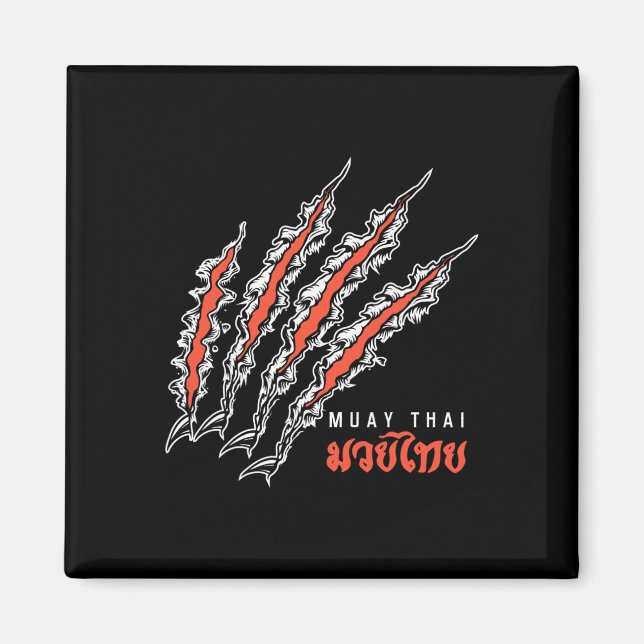Muay Thai Tiger Claw Mma Gatukamp Kickboxning C Magnet (Framsidan)