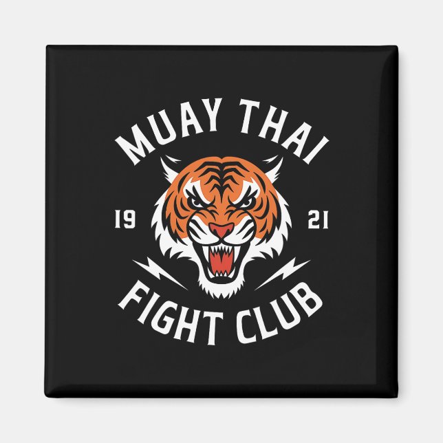 Muay Thai Tiger Fight Kickboxning Fighters Thaibox Magnet (Framsidan)